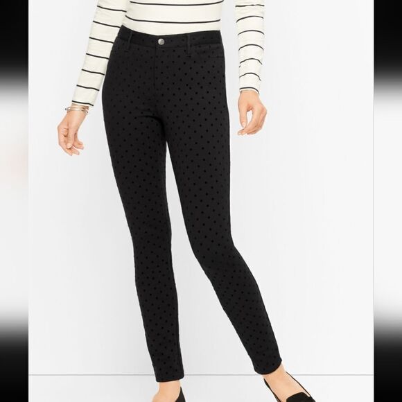 Talbots Soho 5-Pocket Flocked Dot Jeggings - Picture 2 of 11